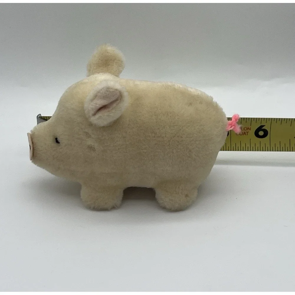 Vintage Dakin Wool Pig Plush 4 3/4